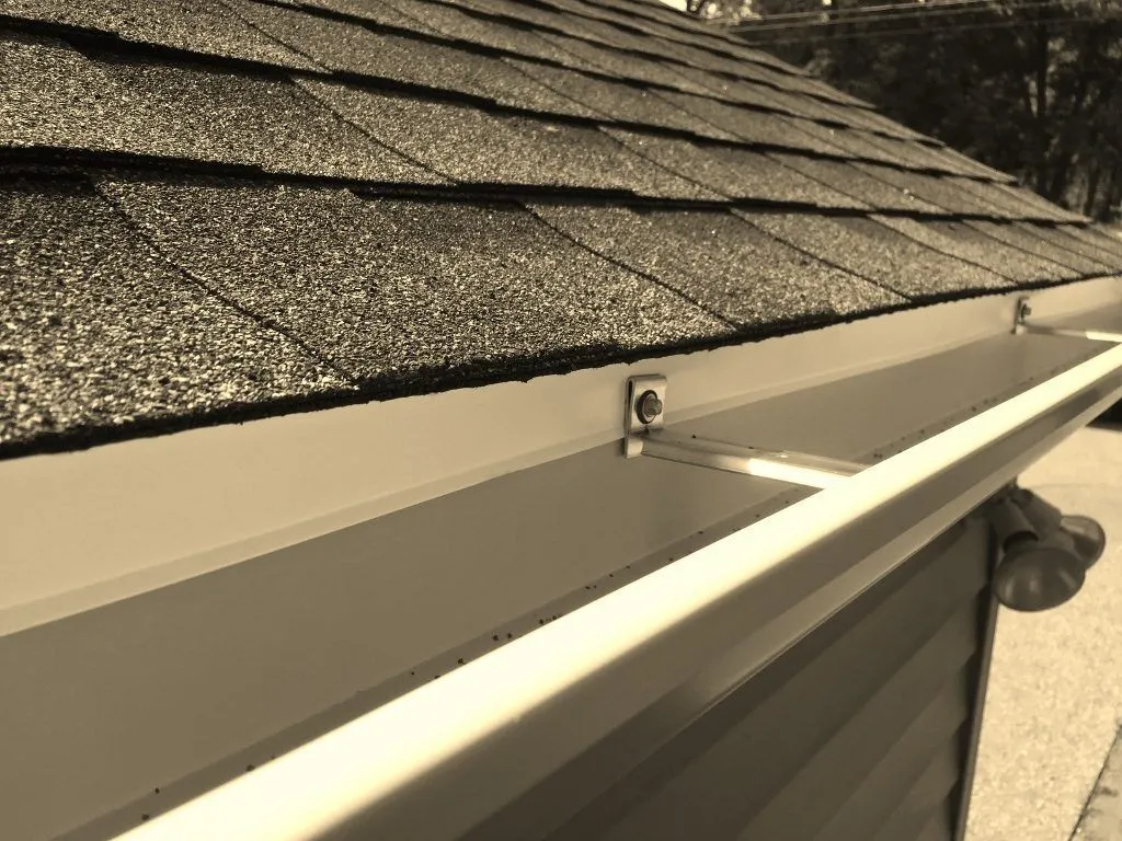 Seamless gutter close-up — DuraMax Roofing & Exteriors