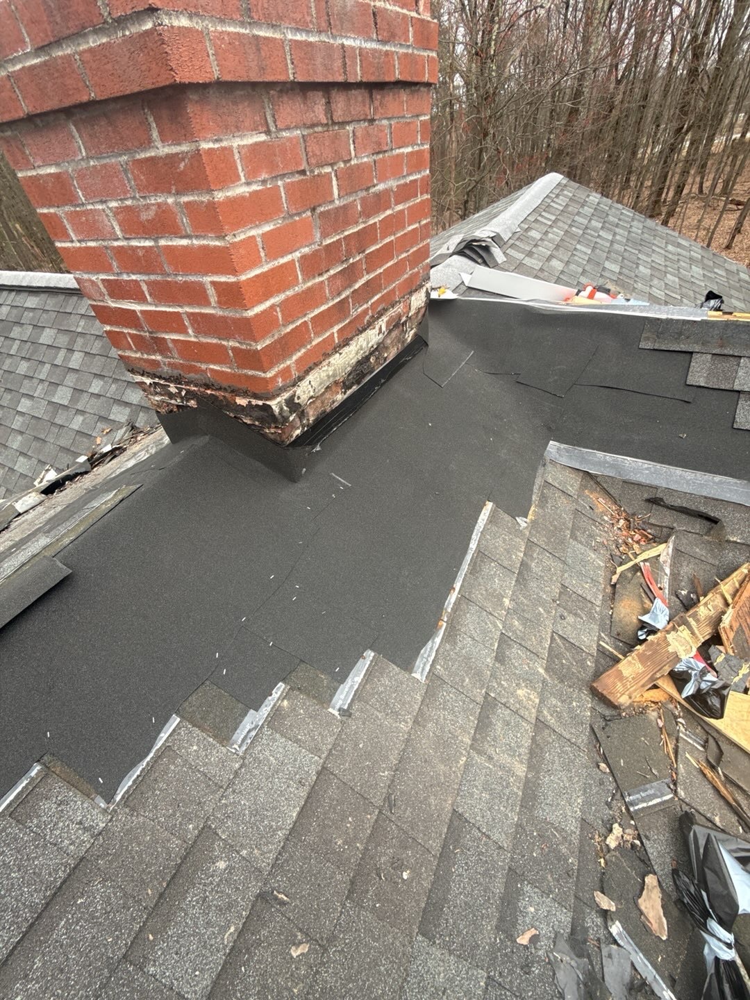 Chimney cricket installation