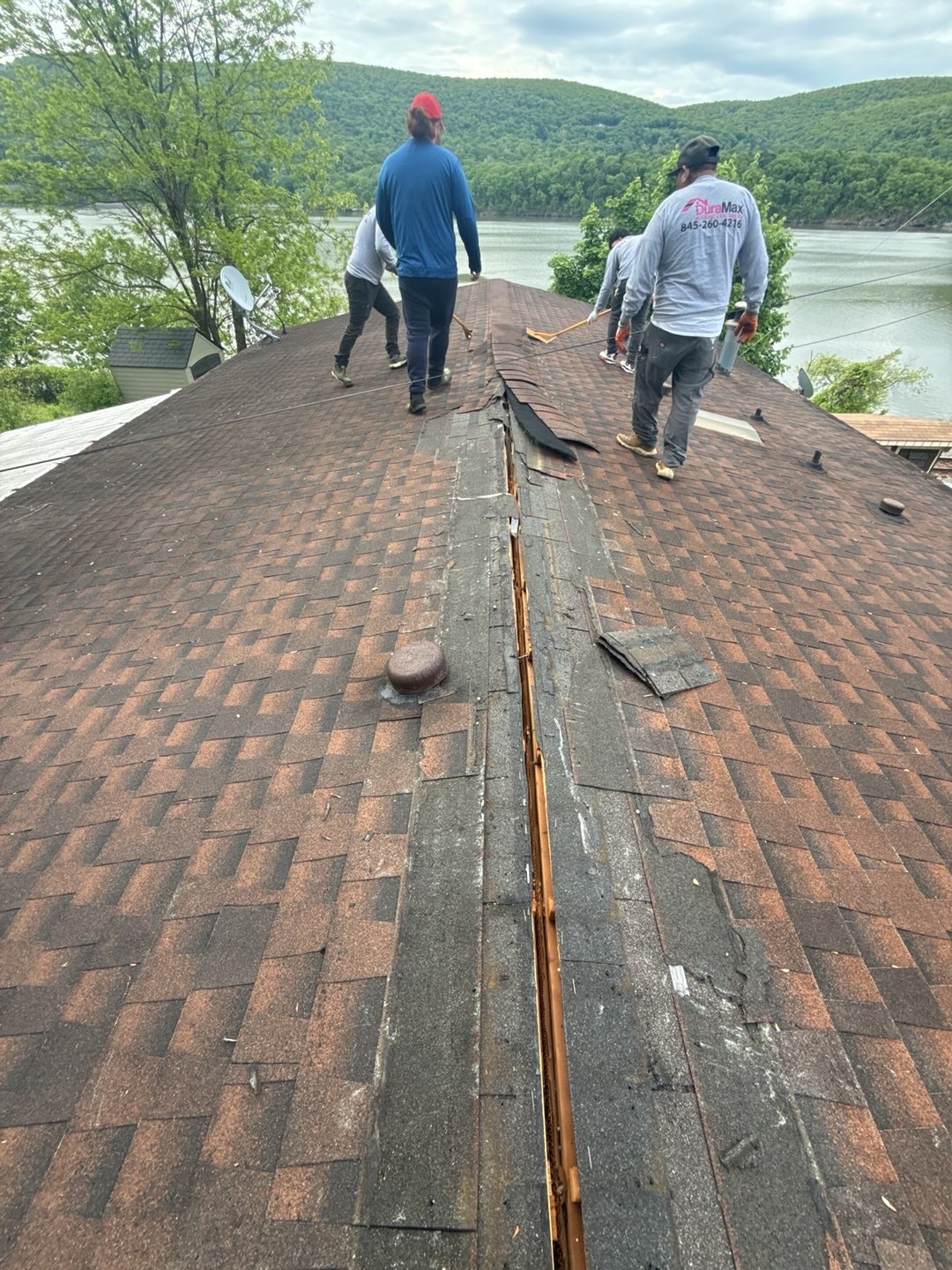 Roof replacement in progress