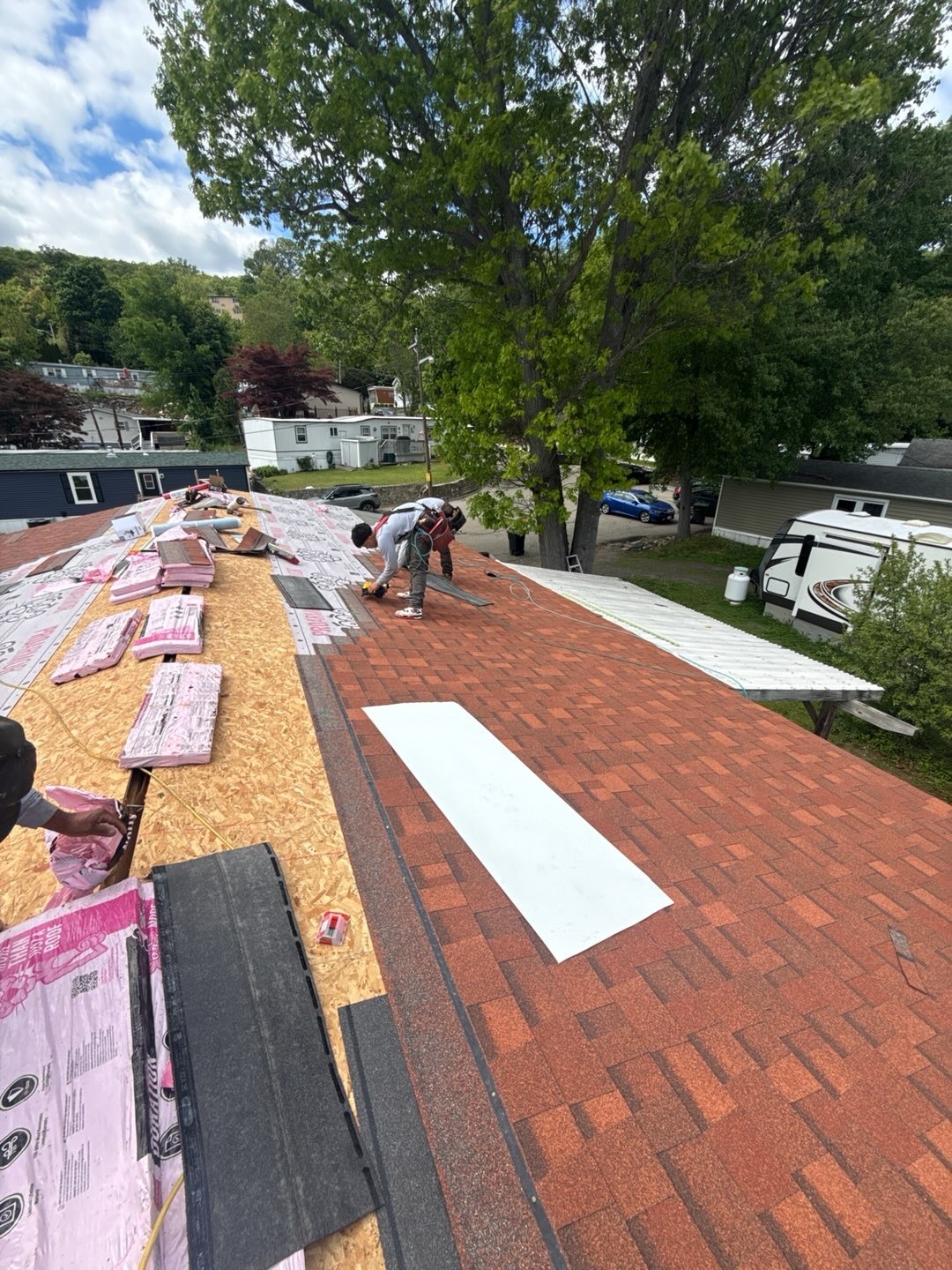 During roof replacement