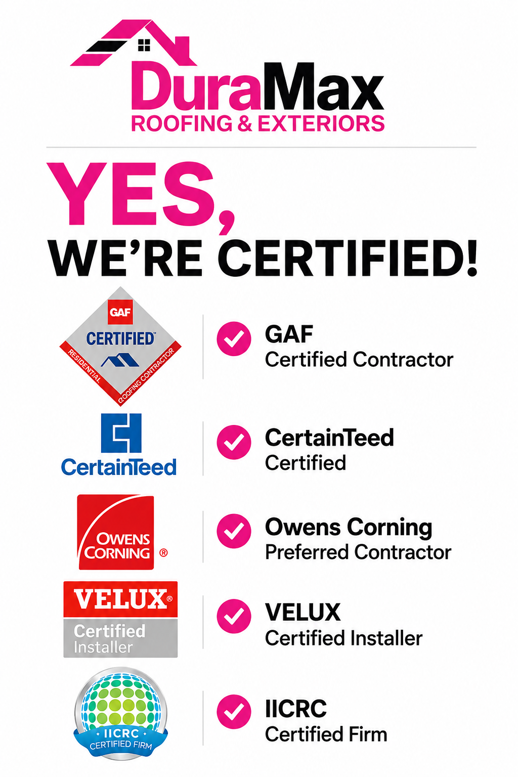 Ask about manufacturer certifications